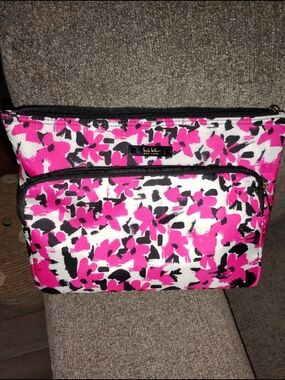 Nicole Miller Pink Floral Zip Pouch